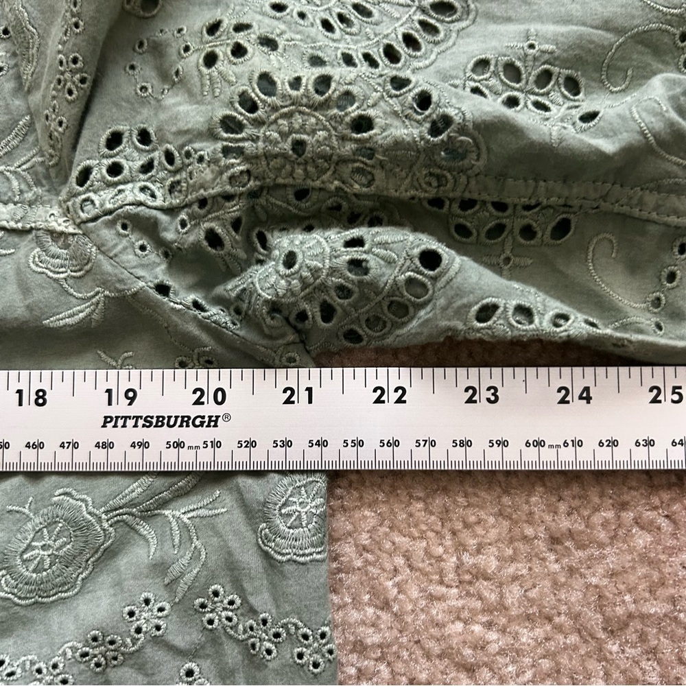 Sundance Sage Green Moonlight Eyelet Cardigan - Picture 8 of 9